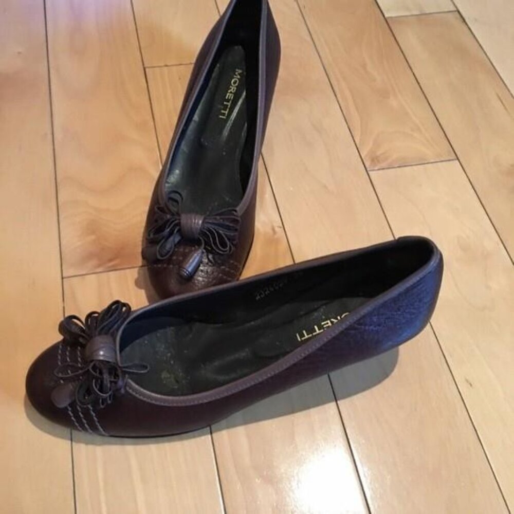 Chocolate leather slip ons